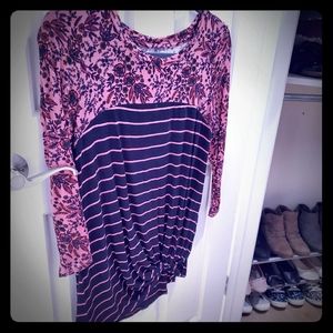 Maurices floral stripe knot tee sz XS